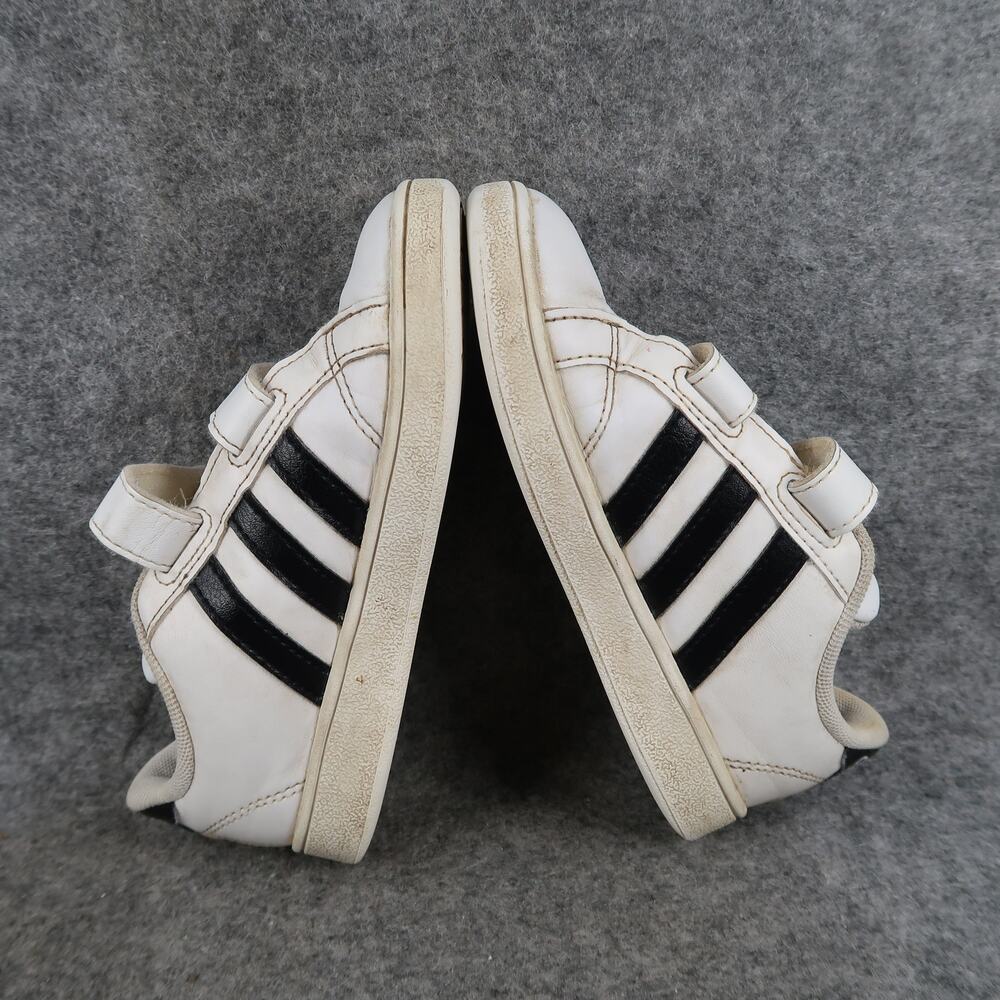 Adidas Shoes Kids 10K Grand Court Sneakers Double Strap Casual Trainer White - Picture 8 of 11